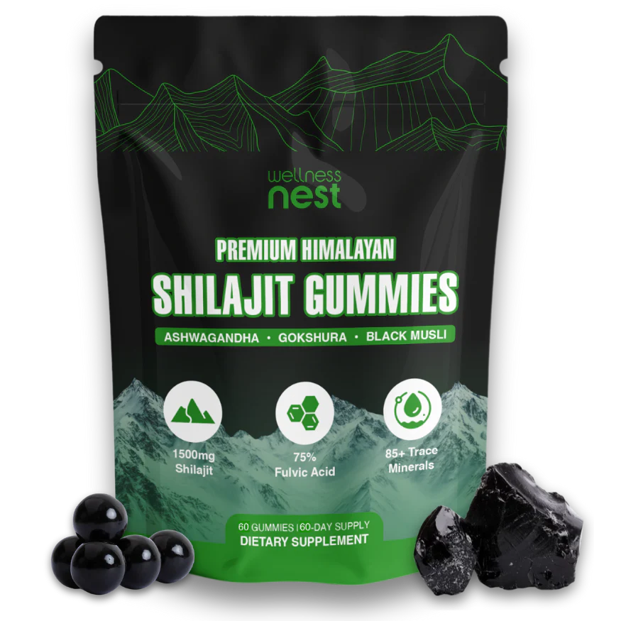 Wellness Nest Premium Himalayan Shilajit Gummies - 78% Fulvic Acid supplement bottle